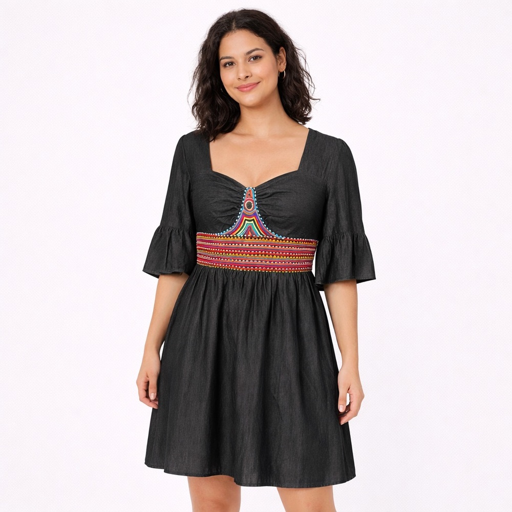VaVa by Joy Han - Black Beaded Bodice Mini Dress | Size Medium